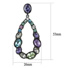 Load image into Gallery viewer, TK2785 - IP Light Black  (IP Gun) Stainless Steel Earrings with AAA Grade CZ  in Multi Color