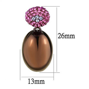 TK2787 - IP Coffee light Stainless Steel Earrings with Top Grade Crystal  in Multi Color