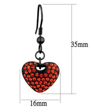 Load image into Gallery viewer, TK2790 - IP Black(Ion Plating) Stainless Steel Earrings with Top Grade Crystal  in Orange