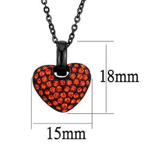 Load image into Gallery viewer, TK2791 - IP Black(Ion Plating) Stainless Steel Chain Pendant with Top Grade Crystal  in Orange