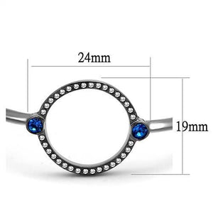 TK2792 - IP Light Black  (IP Gun) Stainless Steel Bangle with Top Grade Crystal  in Capri Blue