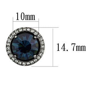 TK2820 - IP Light Black  (IP Gun) Stainless Steel Earrings with Top Grade Crystal  in Montana