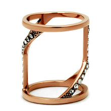 Load image into Gallery viewer, TK2825 - IP Rose Gold(Ion Plating) Stainless Steel Ring with Top Grade Crystal  in Clear