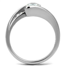 Load image into Gallery viewer, TK2833 - High polished (no plating) Stainless Steel Ring with AAA Grade CZ  in Clear