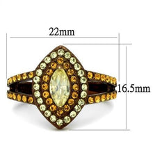 Load image into Gallery viewer, TK2838 - IP Coffee light Stainless Steel Ring with AAA Grade CZ  in Citrine Yellow