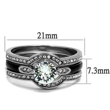 Load image into Gallery viewer, TK2843 - High polished (no plating) Stainless Steel Ring with Top Grade Crystal  in Clear