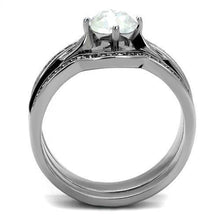 Load image into Gallery viewer, TK2843 - High polished (no plating) Stainless Steel Ring with Top Grade Crystal  in Clear