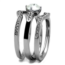 Load image into Gallery viewer, TK2843 - High polished (no plating) Stainless Steel Ring with Top Grade Crystal  in Clear