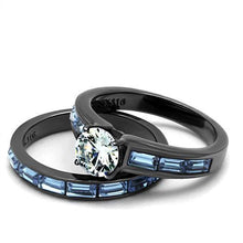 Load image into Gallery viewer, TK2845 - IP Light Black  (IP Gun) Stainless Steel Ring with AAA Grade CZ  in Clear