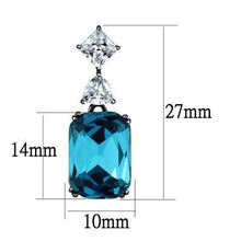 Load image into Gallery viewer, TK2848 - IP Light Black  (IP Gun) Stainless Steel Earrings with Top Grade Crystal  in Blue Zircon