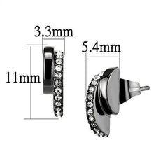 Load image into Gallery viewer, TK2855 - IP Light Black  (IP Gun) Stainless Steel Earrings with Top Grade Crystal  in Clear