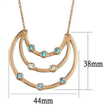 Load image into Gallery viewer, TK2857 - IP Rose Gold(Ion Plating) Stainless Steel Necklace with Top Grade Crystal  in Multi Color