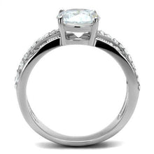 Load image into Gallery viewer, TK2862 - High polished (no plating) Stainless Steel Ring with AAA Grade CZ  in Clear