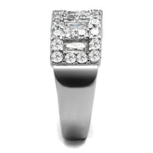 Load image into Gallery viewer, TK2866 - High polished (no plating) Stainless Steel Ring with AAA Grade CZ  in Clear