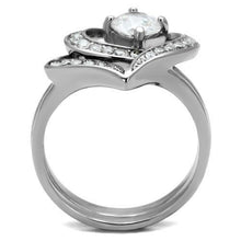 Load image into Gallery viewer, TK2868 - High polished (no plating) Stainless Steel Ring with AAA Grade CZ  in Clear