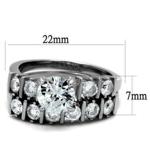 Load image into Gallery viewer, TK2869 - High polished (no plating) Stainless Steel Ring with AAA Grade CZ  in Clear