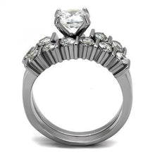 Load image into Gallery viewer, TK2869 - High polished (no plating) Stainless Steel Ring with AAA Grade CZ  in Clear