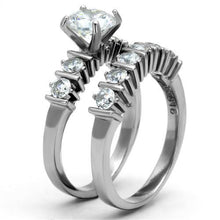 Load image into Gallery viewer, TK2869 - High polished (no plating) Stainless Steel Ring with AAA Grade CZ  in Clear