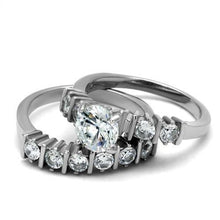 Load image into Gallery viewer, TK2869 - High polished (no plating) Stainless Steel Ring with AAA Grade CZ  in Clear