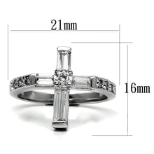 Load image into Gallery viewer, TK2871 - High polished (no plating) Stainless Steel Ring with AAA Grade CZ  in Clear