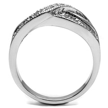 Load image into Gallery viewer, TK2873 - High polished (no plating) Stainless Steel Ring with AAA Grade CZ  in Clear