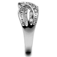 Load image into Gallery viewer, TK2873 - High polished (no plating) Stainless Steel Ring with AAA Grade CZ  in Clear