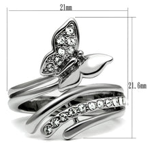 Load image into Gallery viewer, TK2875 - High polished (no plating) Stainless Steel Ring with AAA Grade CZ  in Clear