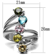 Load image into Gallery viewer, Sigrid Cocktail Ring - Stainless Steel, AAA CZ , Multi Color - TK2876