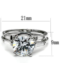 Load image into Gallery viewer, TK2878 - High polished (no plating) Stainless Steel Ring with AAA Grade CZ  in Clear