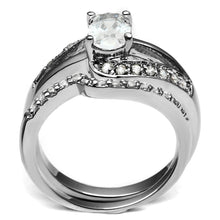 Load image into Gallery viewer, TK2879 - High polished (no plating) Stainless Steel Ring with AAA Grade CZ  in Clear