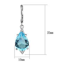 Load image into Gallery viewer, TK2887 - High polished (no plating) Stainless Steel Earrings with Synthetic Synthetic Glass in Sea Blue