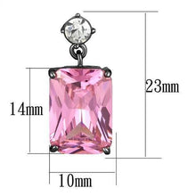 Load image into Gallery viewer, TK2892 - IP Light Black  (IP Gun) Stainless Steel Earrings with AAA Grade CZ  in Rose