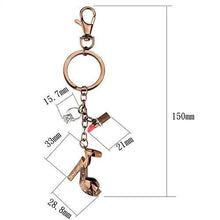 Load image into Gallery viewer, TK2896 - Two Tone IP Light Brown (IP Light coffee) Stainless Steel Key Ring with AAA Grade CZ  in Clear