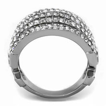 Load image into Gallery viewer, TK2901 - High polished (no plating) Stainless Steel Ring with Top Grade Crystal  in Clear