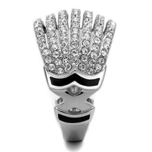 Load image into Gallery viewer, TK2901 - High polished (no plating) Stainless Steel Ring with Top Grade Crystal  in Clear