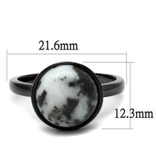 Load image into Gallery viewer, TK2902 - IP Light Black  (IP Gun) Stainless Steel Ring with Semi-Precious Hematite in Multi Color