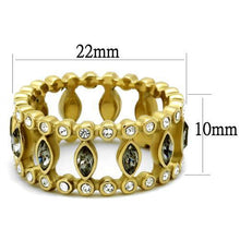 Load image into Gallery viewer, TK2907 - IP Gold(Ion Plating) Stainless Steel Ring with Top Grade Crystal  in Black Diamond