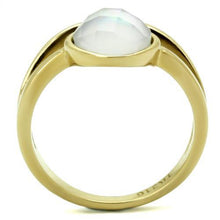 Load image into Gallery viewer, TK2908 - IP Gold(Ion Plating) Stainless Steel Ring with Precious Stone Conch in White