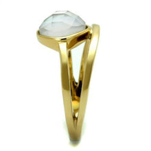 Load image into Gallery viewer, TK2908 - IP Gold(Ion Plating) Stainless Steel Ring with Precious Stone Conch in White