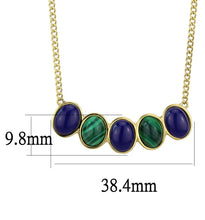 Load image into Gallery viewer, TK2911 - IP Gold(Ion Plating) Stainless Steel Necklace with Precious Stone Lapis in Montana