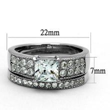 Load image into Gallery viewer, TK2915 - High polished (no plating) Stainless Steel Ring with AAA Grade CZ  in Clear