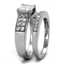 Load image into Gallery viewer, TK2915 - High polished (no plating) Stainless Steel Ring with AAA Grade CZ  in Clear