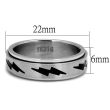 Load image into Gallery viewer, TK2926 - High polished (no plating) Stainless Steel Ring with Epoxy  in Jet