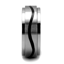 Load image into Gallery viewer, TK2929 - High polished (no plating) Stainless Steel Ring with Epoxy  in Jet