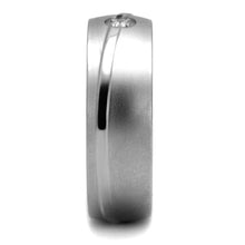 Load image into Gallery viewer, TK2931 - High polished (no plating) Stainless Steel Ring with AAA Grade CZ  in Clear