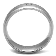 Load image into Gallery viewer, TK2932 - High polished (no plating) Stainless Steel Ring with AAA Grade CZ  in Clear