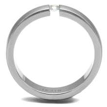 Load image into Gallery viewer, TK2935 - High polished (no plating) Stainless Steel Ring with AAA Grade CZ  in Clear