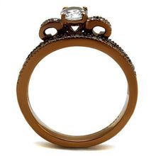 Load image into Gallery viewer, TK2955 - IP Coffee light Stainless Steel Ring with AAA Grade CZ  in Clear