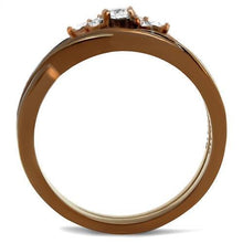 Load image into Gallery viewer, TK2963 - IP Coffee light Stainless Steel Ring with AAA Grade CZ  in Clear