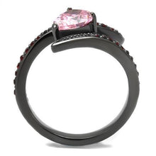 Load image into Gallery viewer, TK2972 - IP Light Black  (IP Gun) Stainless Steel Ring with AAA Grade CZ  in Rose